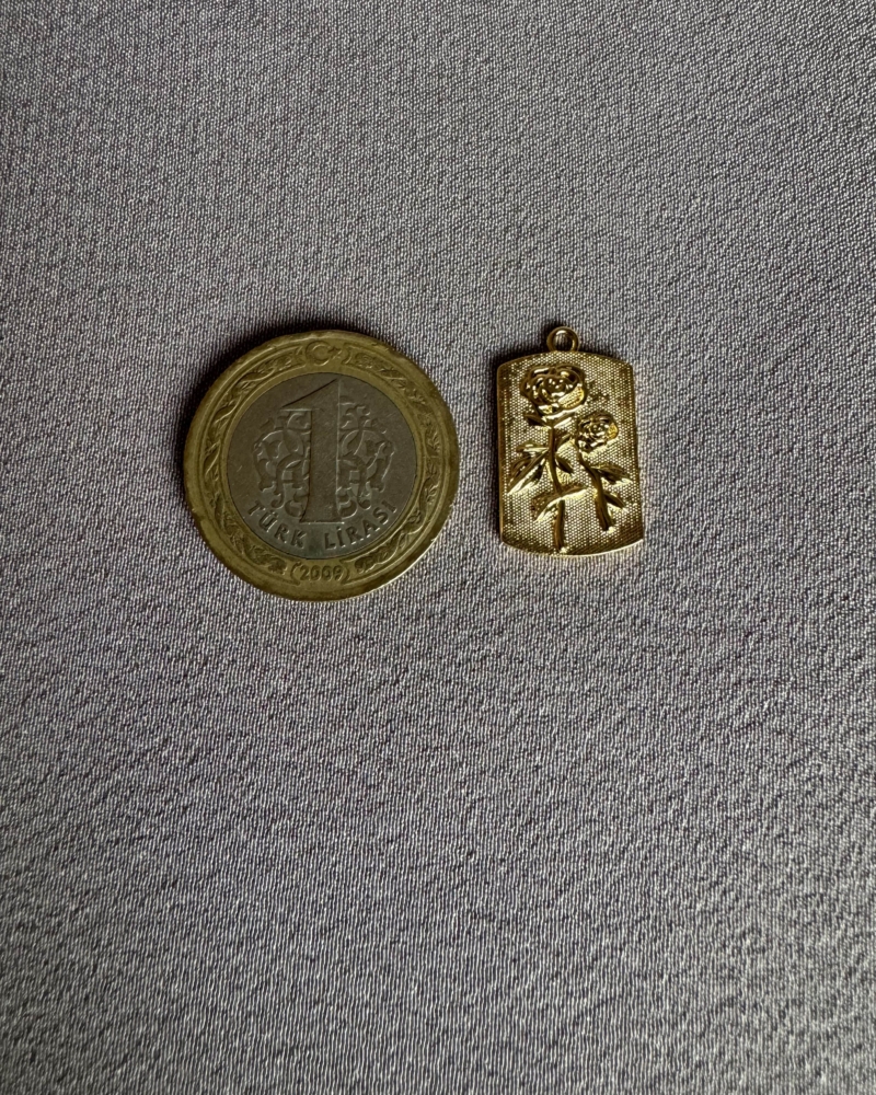 2 Güllü Gold Plaka Charm - SEDU studio